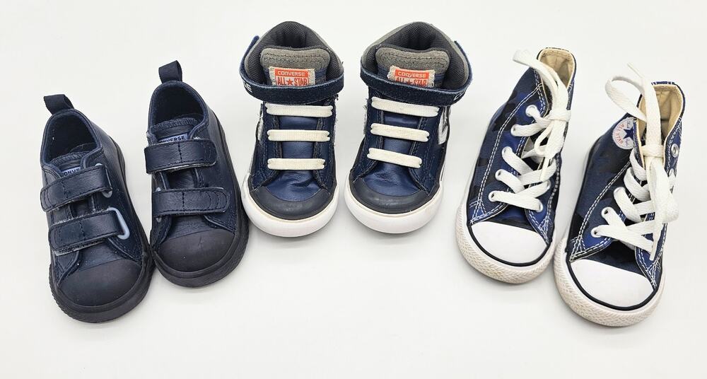 Converse Toddler Boys Size 6 - 3 Pair Blue Lot 2 Hightop/ 1 Low